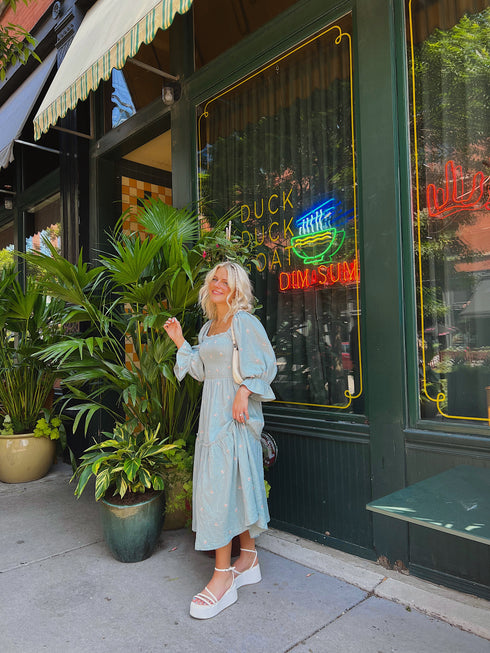 Lillies Love Midi Dress // Sky *RESTOCKED*